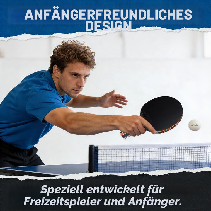 Tischtennisschläger Tischtennis Set mit Tischtennisbälle, Pingpong Set für Kinder Anfänger, Familien