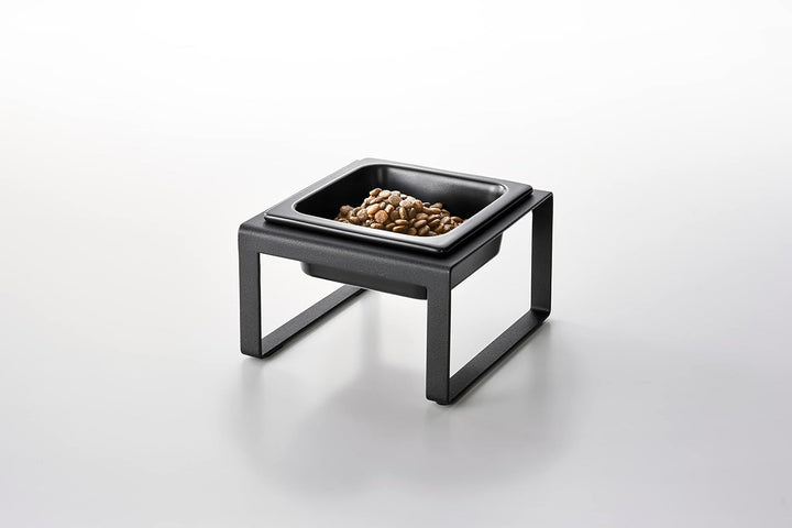 Yamazaki TOWER 5817 Futternapfständer einzeln, 300ML, Schwarz, Stahl/Keramik, Pet Food Bowl Stand, S