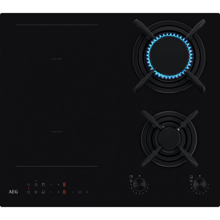 AEG Serie 8000 Gemischtes Kochfeld Gas &amp; Induktion 4 Brenner HF704163NB, 60 cm Brückenfunktion, Step