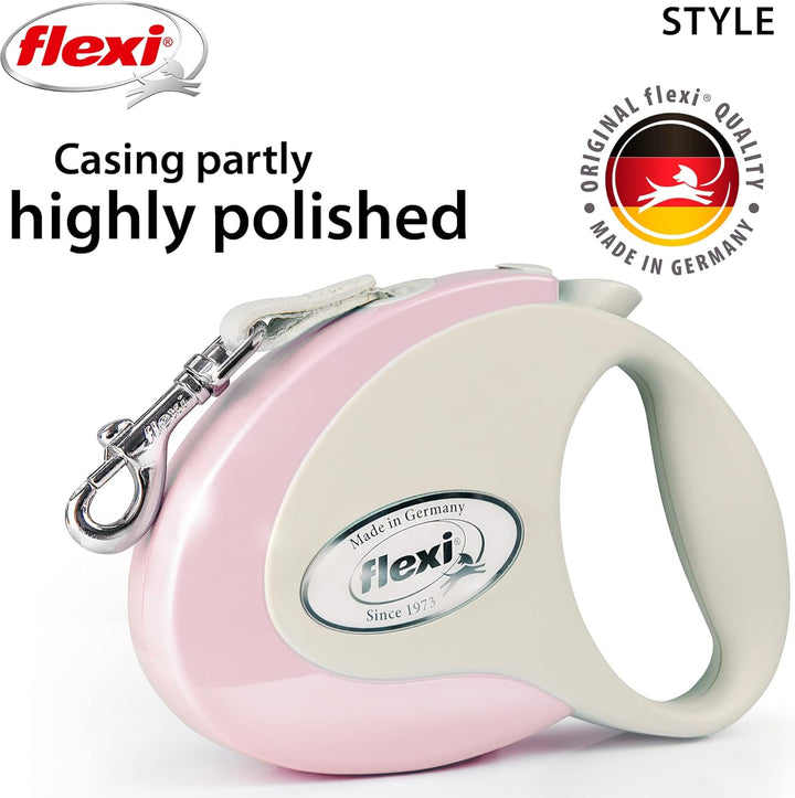 Flexi Klassische einziehbare Hundeleine (Band), ergonomisch, langlebig und verhedderungsfrei, 3 m, k