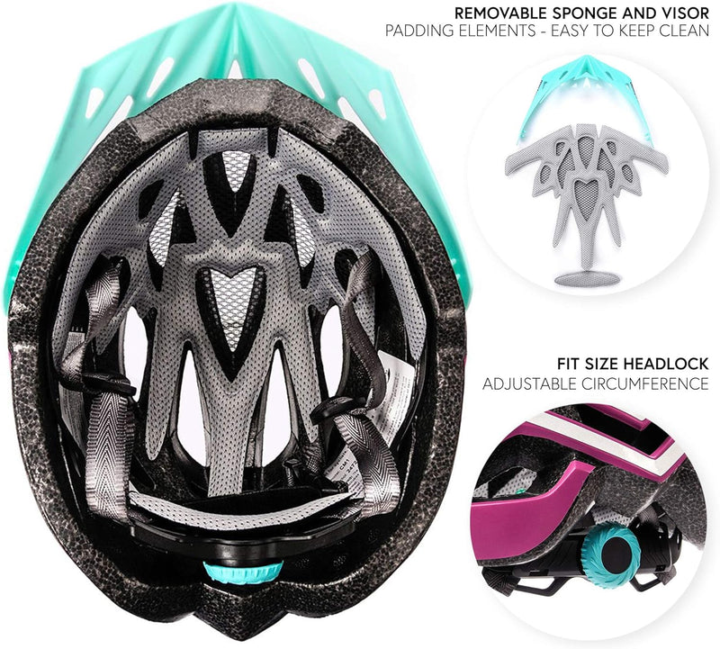 meteor® Marven Fahrradhelm Herren Damen Kinder-Helm MTB rollerhelm mädchen kinderfahrradhelm für Dow