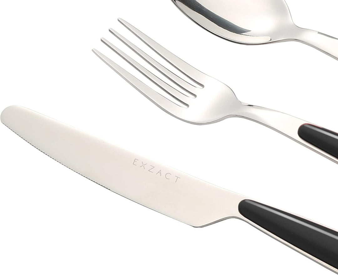 Exzact Rostfrei Stahl Besteck Set EX07 Schwarz 16st, Schwarz 16st
