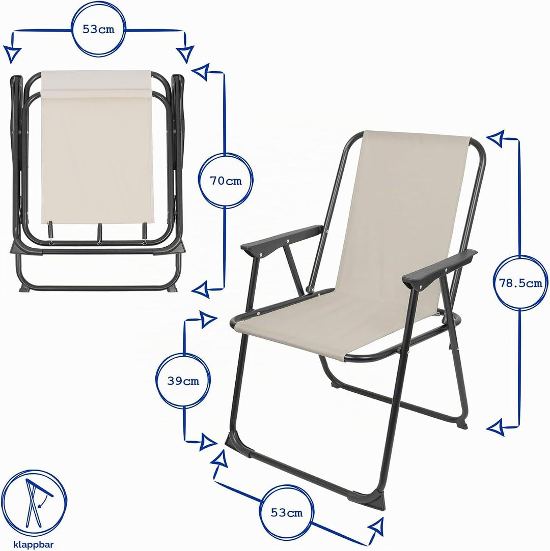 Harbour Housewares Klappe Metall Beachstühle - Grüne Streifen - Pack Von 2, Grün