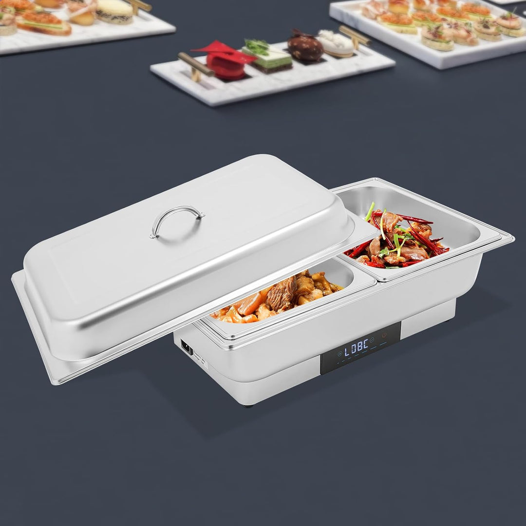 Elektrisches Buffetwärmer Speisenwärmer Chafing Dish Buffet Server Edelstahl Speisenwärmer mit Tempe