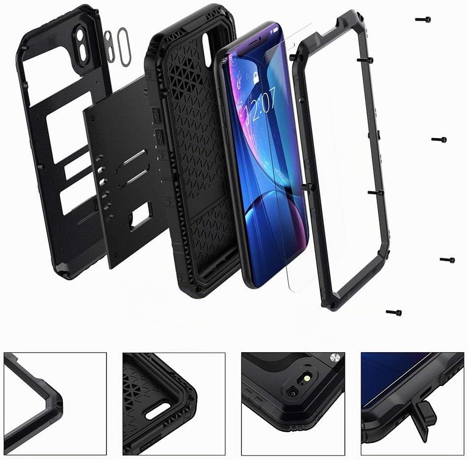 Beeasy Hülle Kompatibel mit iPhone XR, Wasserdicht Stossfest Outdoor Handy Case Militärstandard Schu