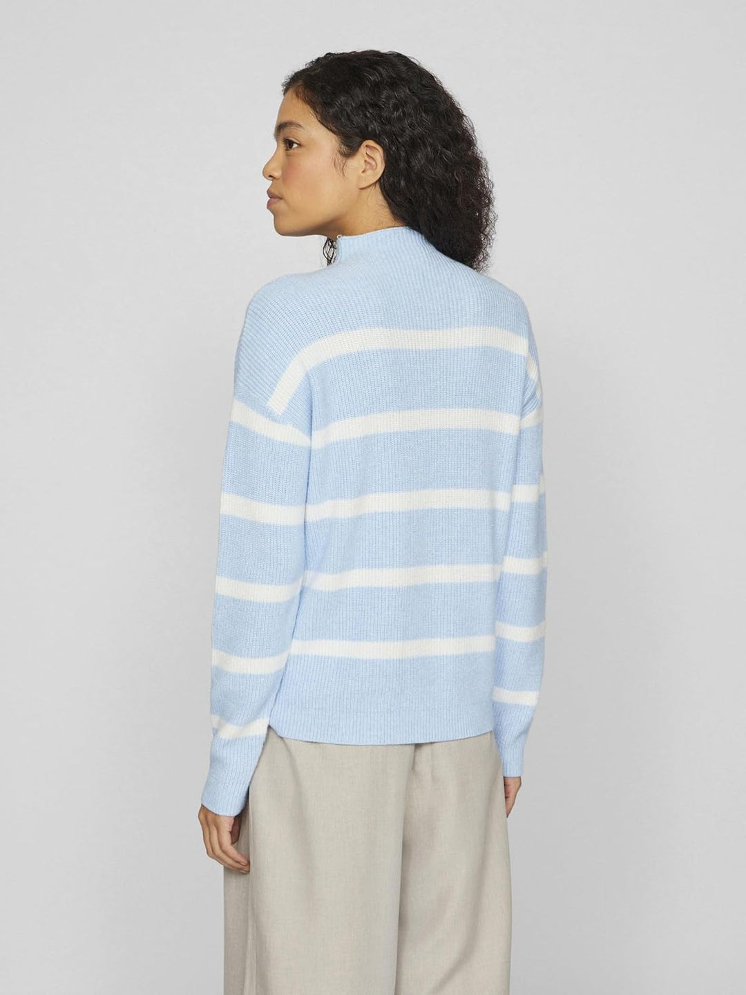Vila Female Strickpullover VIRIL Gestreifter, S Kentucky Blue