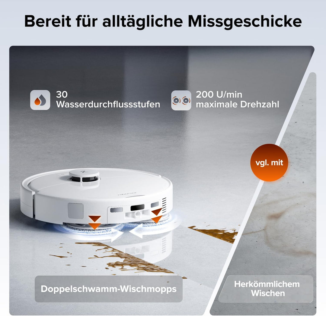 roborock Qrevo 2 Pro Saugroboter mit Wischfunktion, 25.000 Pa Saugkraft | Dual Anti-Tangle-System, A