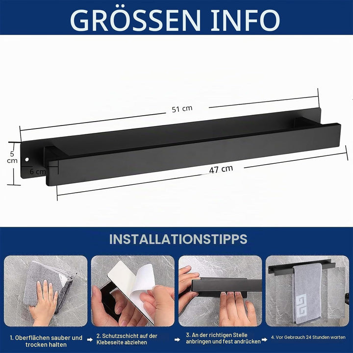 Badezimmer Handtuchstange Handtuchstange Selbstklebend oder Schraubmontage Edelstahl Wandmontierter