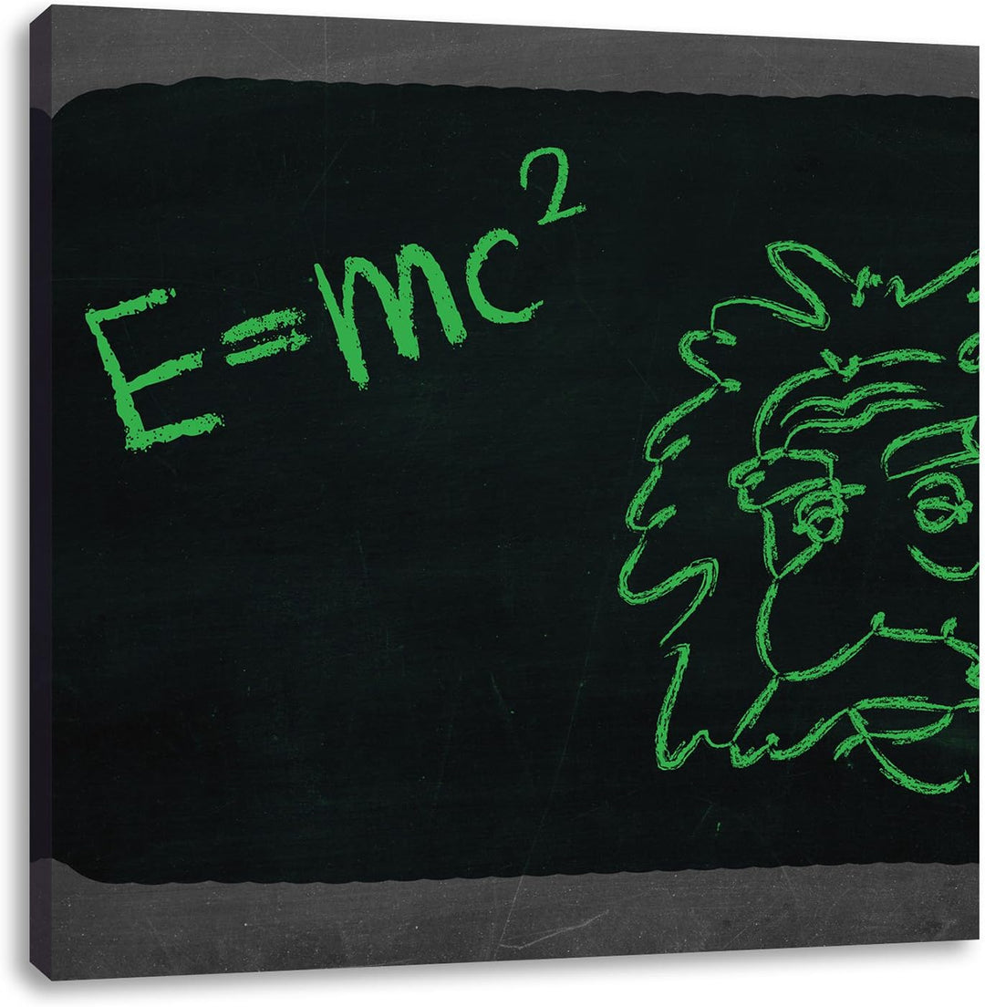 Pixxprint Albert Einstein als Leinwandbild/Grösse: 70x70 cm/Wandbild/Kunstdruck/fertig bespannt, 70x