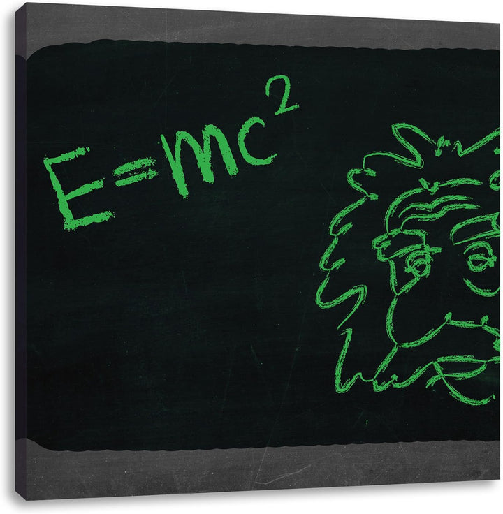 Pixxprint Albert Einstein als Leinwandbild/Grösse: 70x70 cm/Wandbild/Kunstdruck/fertig bespannt, 70x