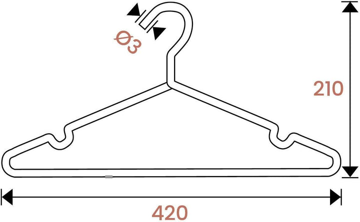 Design Kleiderbügel aus stabilem Metall – 8 Stück (Gold), Gold