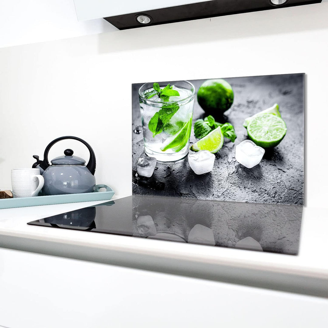 Herdabdeckplatte 80x52 cm 1-teilig Ceranfeldabdeckung Induktion Herdschutz Spritzschutz Glasplatte D