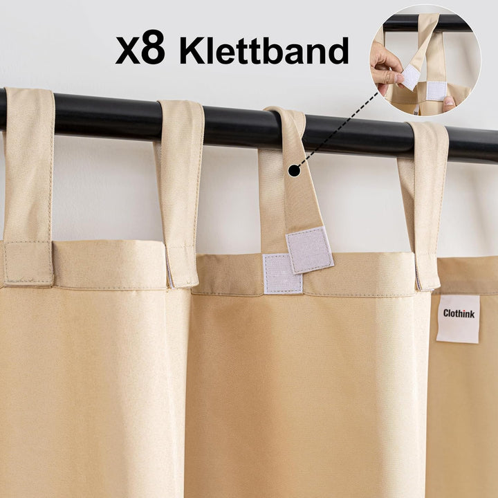 Outdoor Vorhänge Wasserfest Sonnenschutz Winddicht mit Klettband Oben für Terrasse Garten Balkon Fam