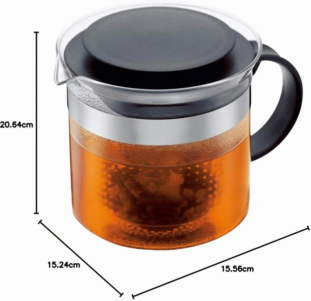 Bodum 1870-01 Teebereiter bistroNouveau (Kunststoff Teesieb, Hitzebeständiges Glas, 1,5 liters) schw