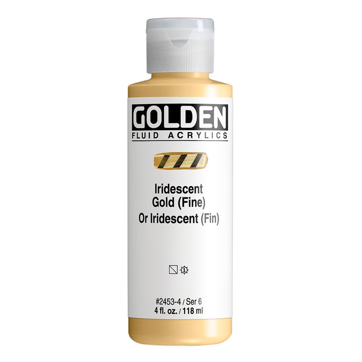Goldene 0002453-4 4 Unzen - 118ml - Fluid Acrylfarben Schillernde Color Paint Bottle - Gold - Feine