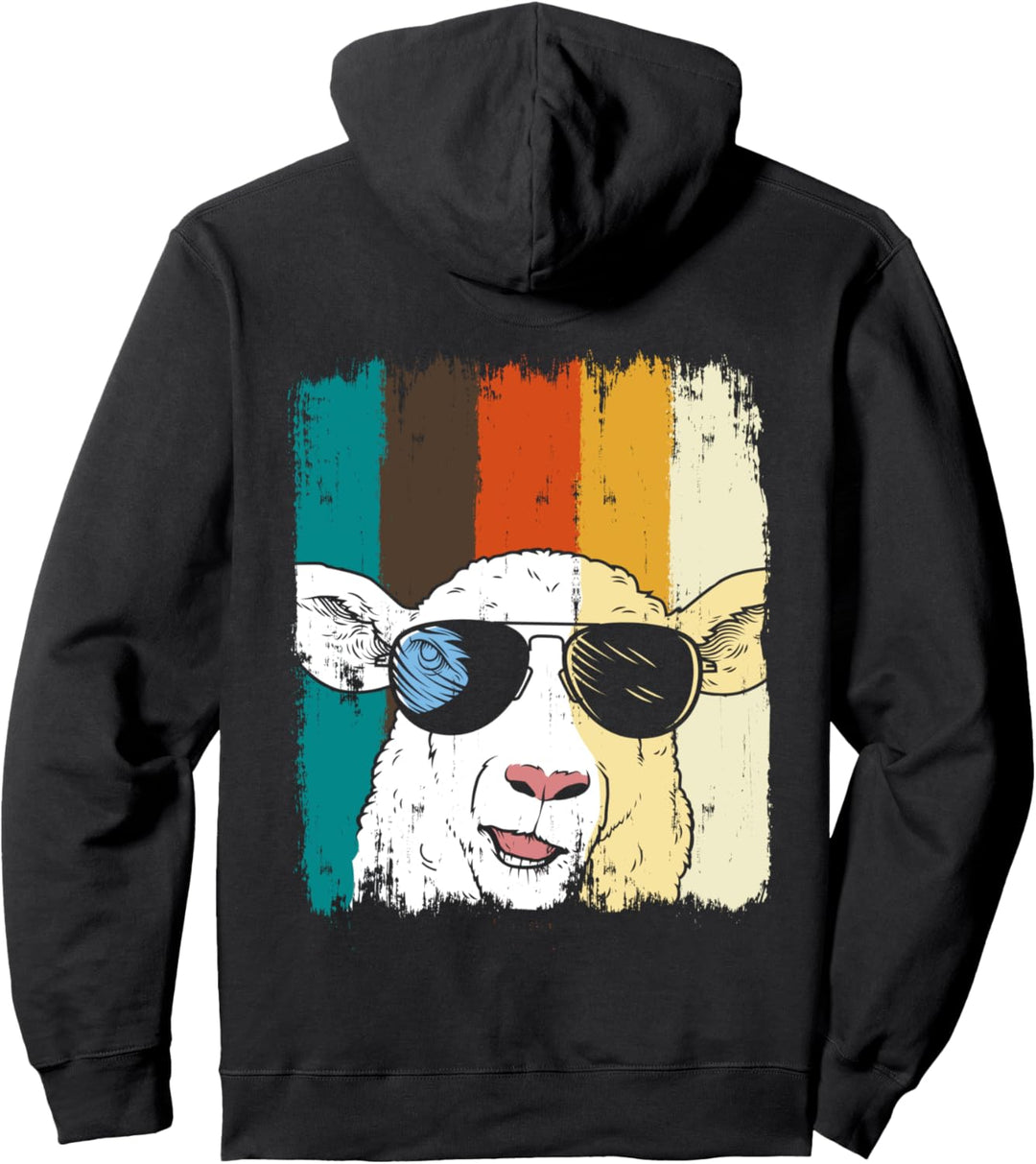 Coole Sonnenbrille Bauernhof Tier Bauer Retro Schaf Pullover Hoodie