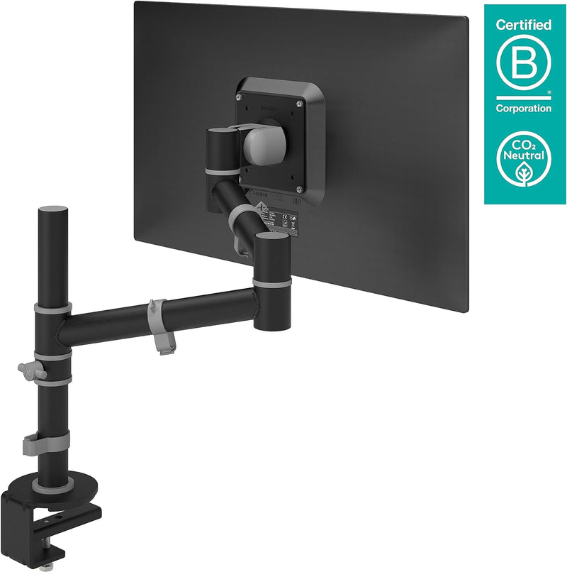 Dataflex Viewgo Monitorarm - Schreibtisch 123 Schwarz, platzsparend und ergonomisch, Monitorarm mit