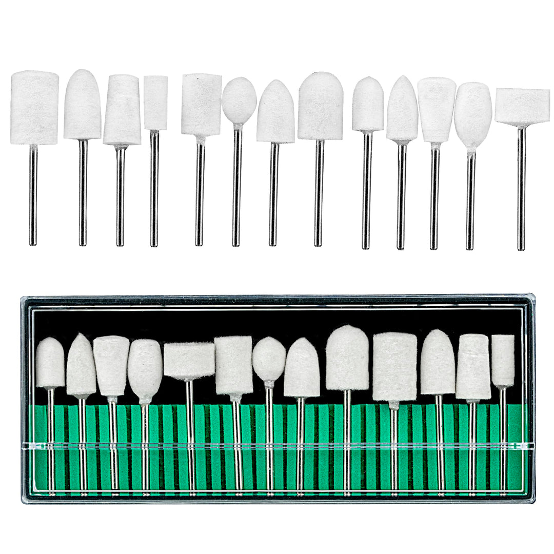 12 Teilig Filzpolierer Set Ersatzaufsätze | Schleifkörperset für Maniküre Pediküre Nagelpflege | Nag
