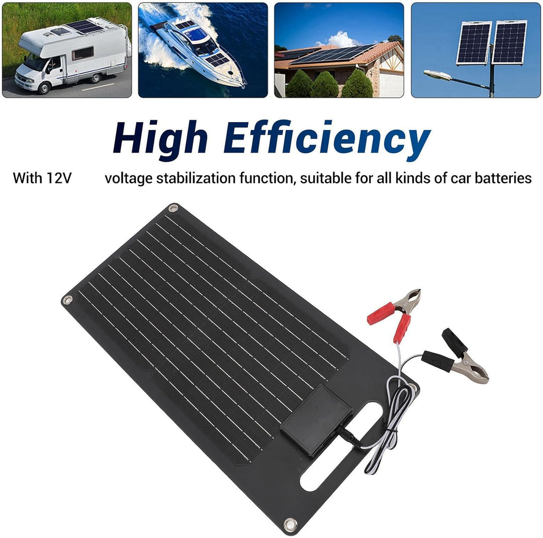 Mumusuki 50W 12V Solarpanel, Monokristalline Silizium -Abs -Solar -Ladegerät mit Dual -USB -Ausgaben