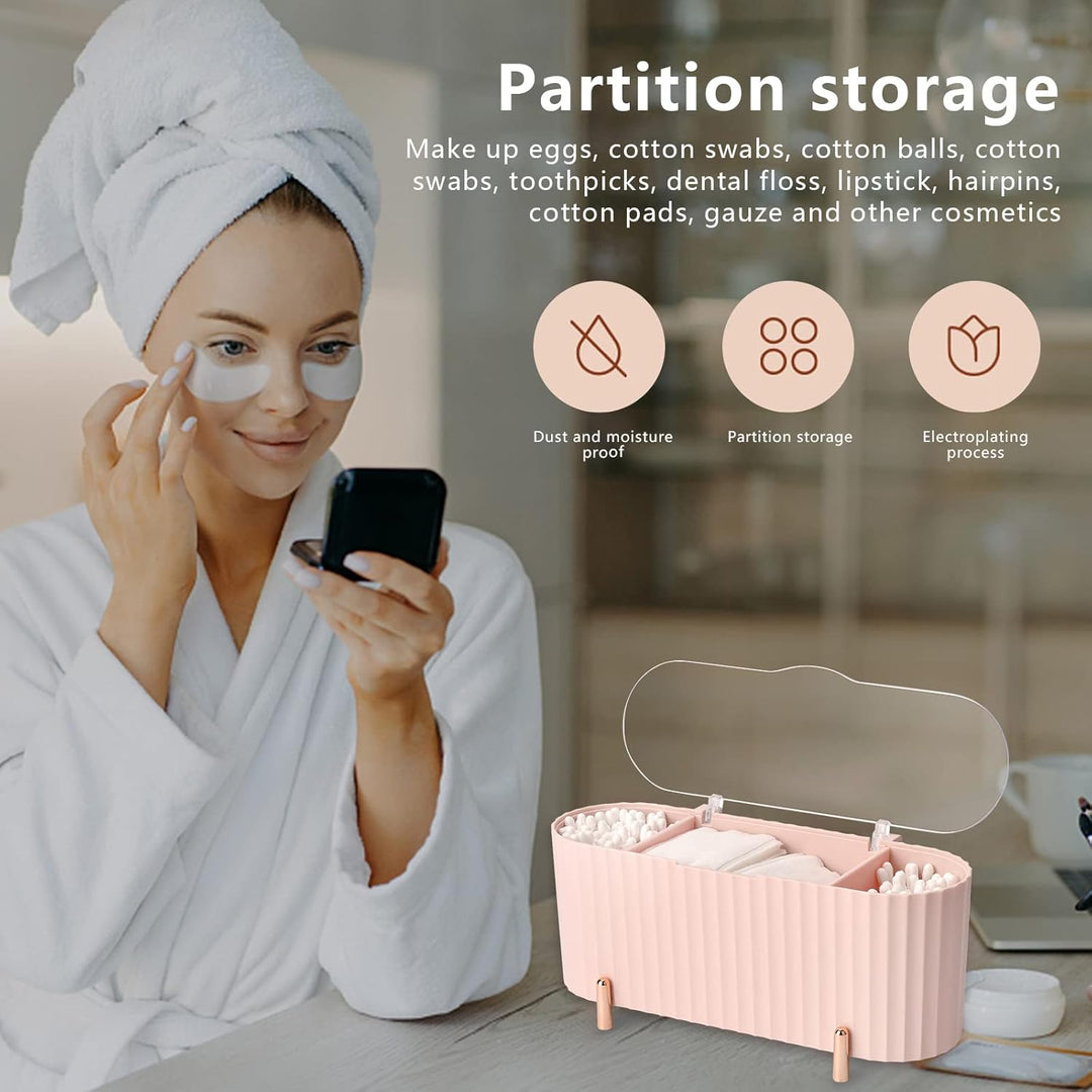 Make Up Kosmetik Organizer, Wattepads Aufbewahrung mit Deckeln, Wattestäbchen Behälter Lidschattenpi