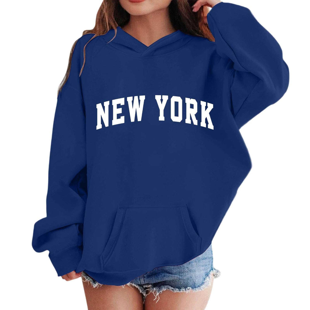 Oversized Kapuzenpullover Für Mädchen Los Angeles Buchstaben Druck Langarmshirt Pullover Sweatshirt