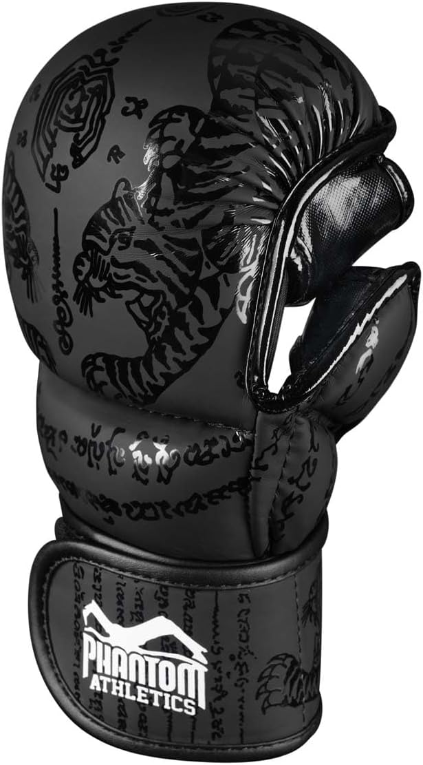 Phantom MMA Handschuhe APEX | Profi Gloves für Sparring, Fight, Boxen, Freefight Muay Thai - Schwarz