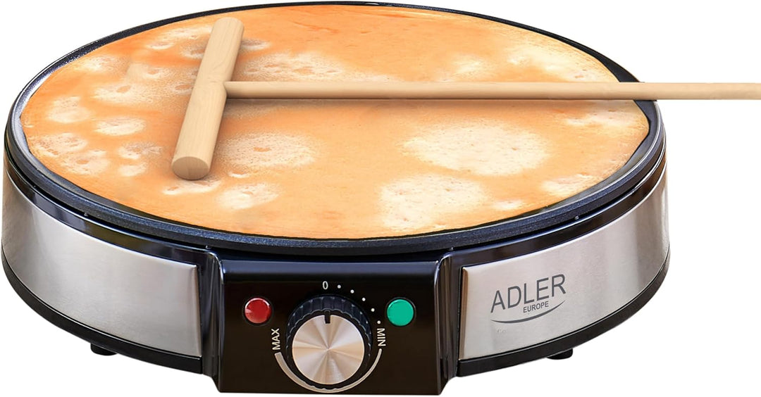 ADLER AD3058 Crêpes und Pfannkuchen Maker – Elektrische Antihaft-Heizplatte mit Erhöhten Kanten für