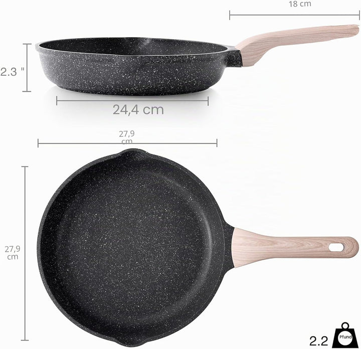 Kordisen Antihaft Bratpfanne 28 cm, Granit Beschichtung Pfanne, Induktion Kompatibel, Gesunde Stein