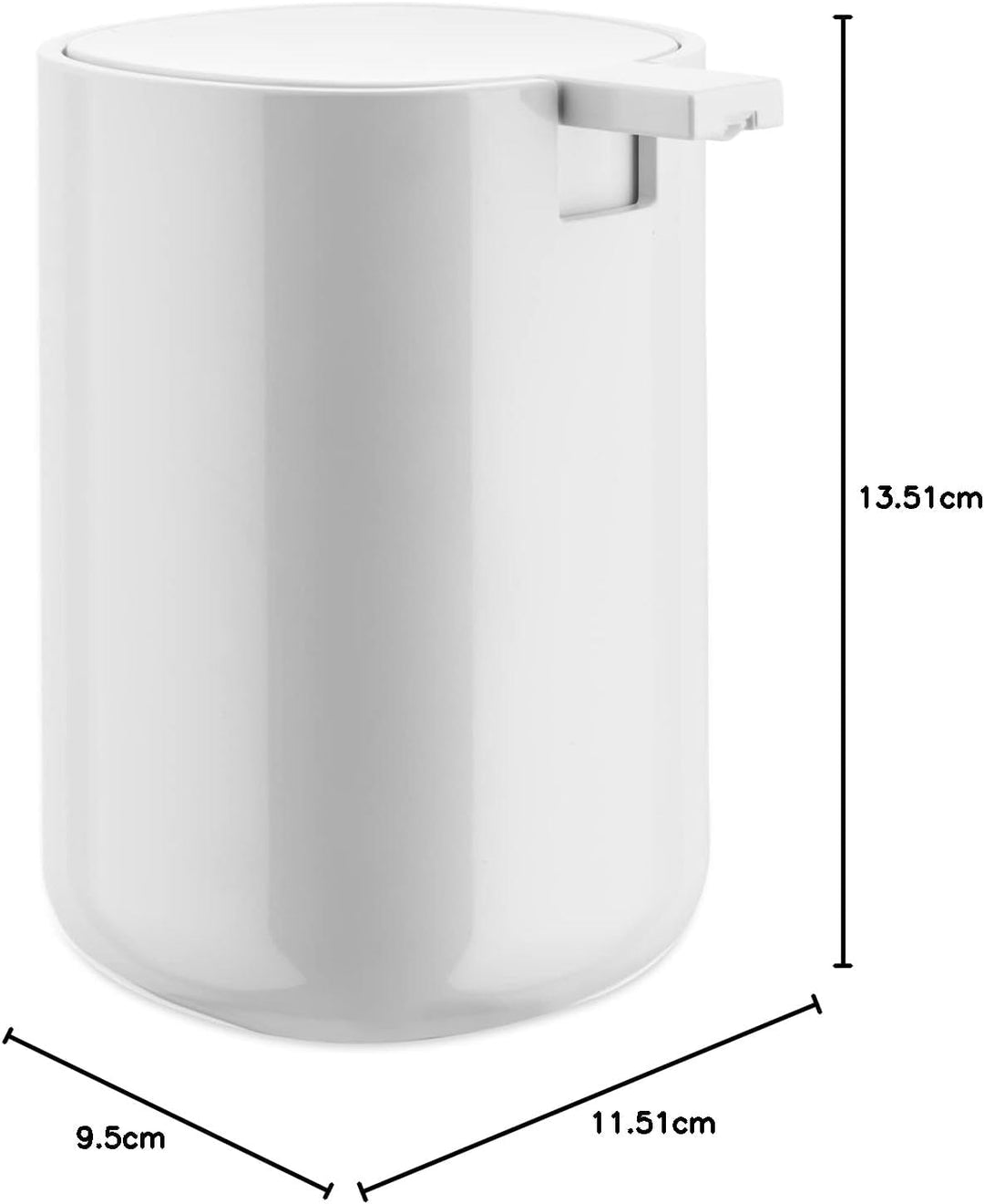 Alessi Seifenspender BIRILLO weiss CL 30 - CM 11,5x9,5 H CM 13,5 LxBxH 11,5x9,5x13,5cm/30cl Weiss, L