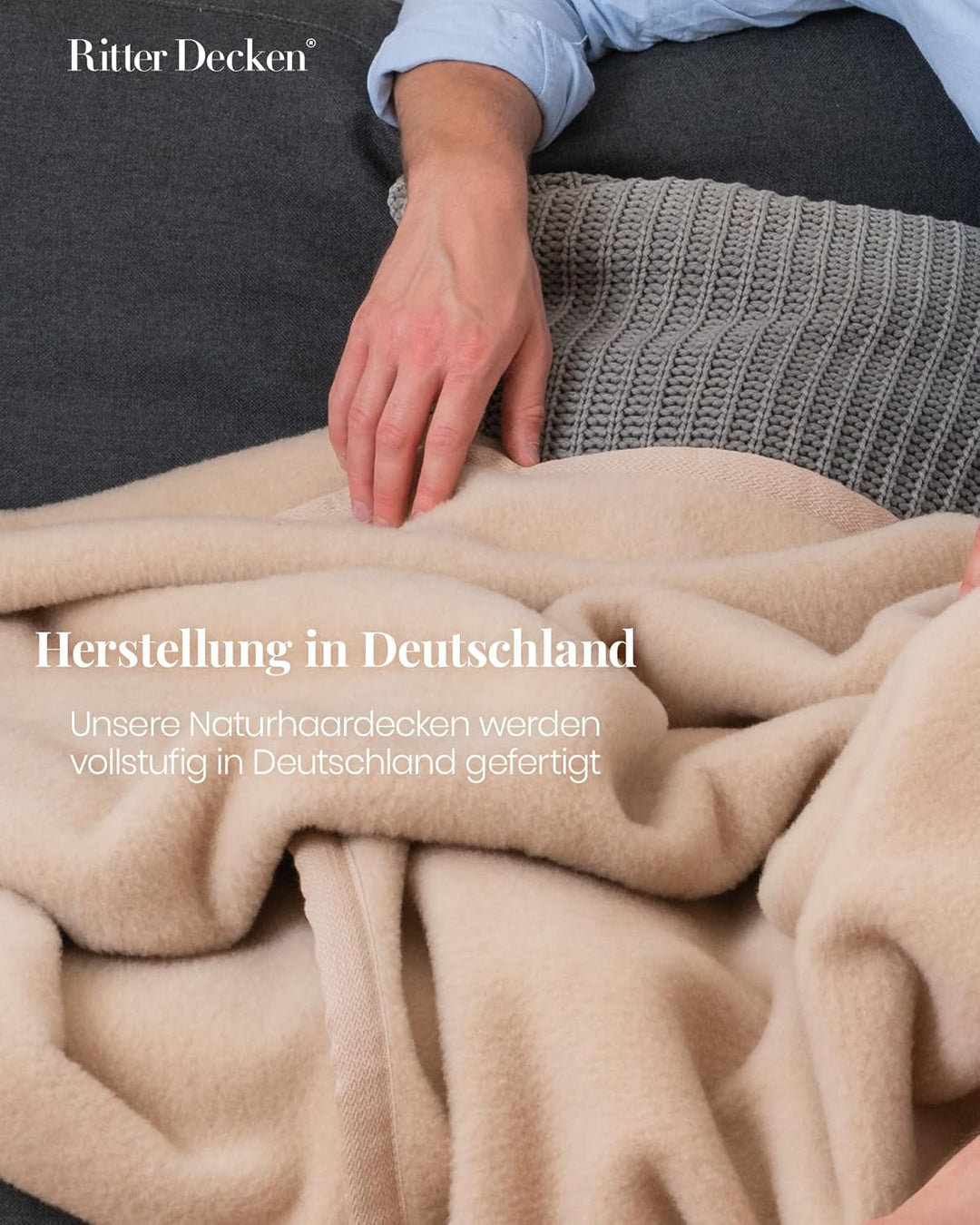 Ritter Decken Kaschmirdecke „Cashmera 150 x 200 cm Creme (ungefärbt) 100% Kaschmir (Natur). Wolldeck