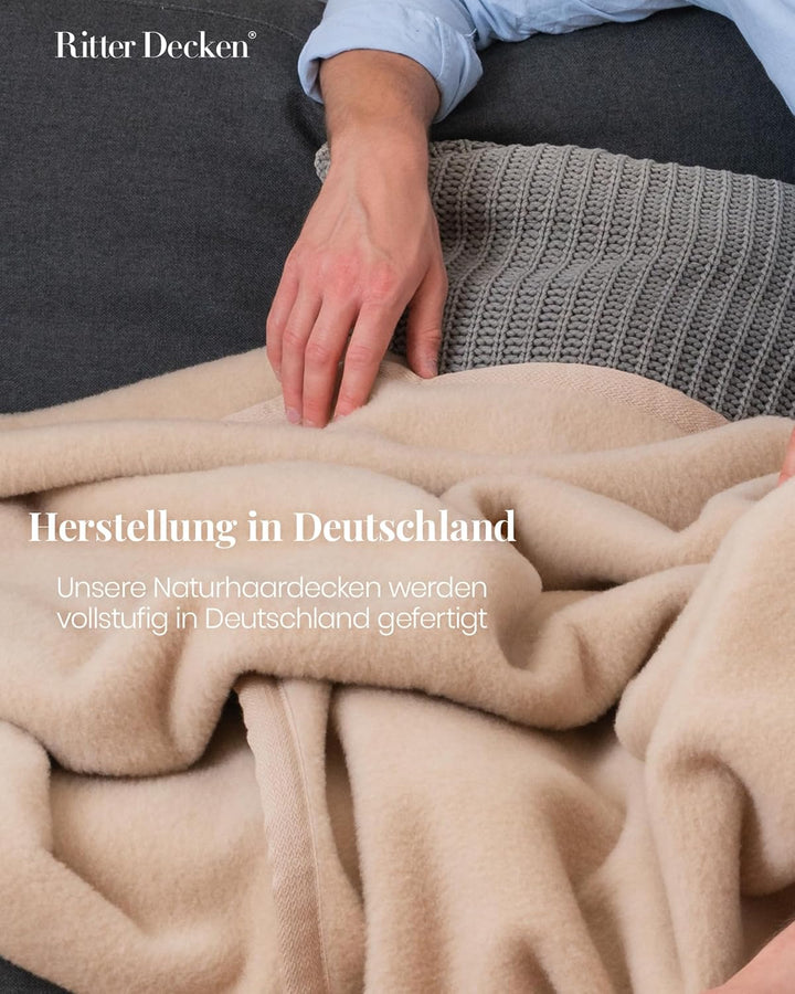 Ritter Decken Kaschmirdecke „Cashmera 150 x 200 cm Creme (ungefärbt) 100% Kaschmir (Natur). Wolldeck