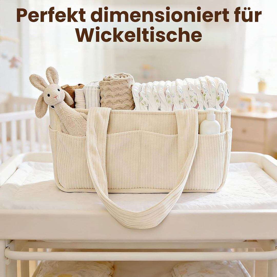 Wickeltasche Organizer, Wickeltisch Organizer, Tragbarer Wickelkorb mit Herausnehmbaren Fächern, Bab