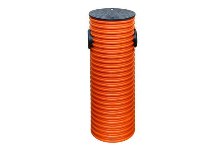 Drainagerohr Wellrohr DN400/1m KG Rohr 2x DN110 Drainageschacht Sickerschacht Deckel Hofablauf gewel