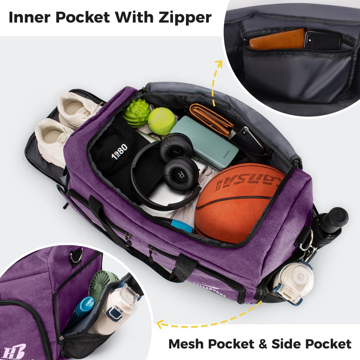 Sporttasche Reisetasche für Damen und Herren Trainingstasche Gym Bag mit Schuhfach und Nassfach Duff