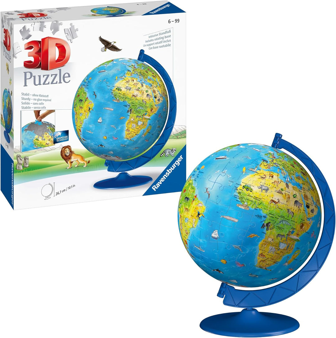 Ravensburger 3D Puzzle 11160 - Puzzle-Ball Kinderglobus in deutscher Sprache - 180 Teile - Puzzle-Ba