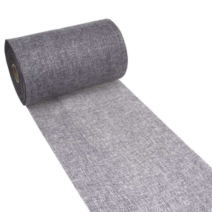 DEKO AS Shabby Chic Leinenoptik Tischläufer, Polyester geruchsneutral, Dunkelgrau, 20 cm x 25 m, 5 2