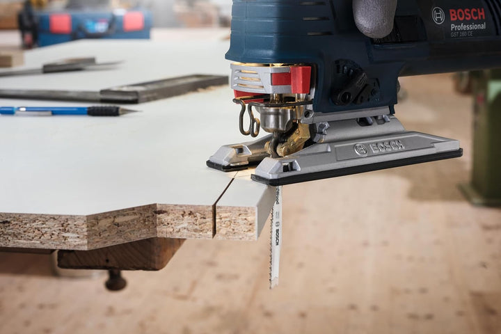 Bosch Professional 100 x Stichsägeblatt T 101 B (für weiches Holz, gerader Schnitt, Zubehör Stichsäg