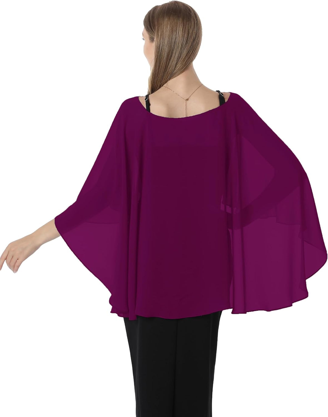 Damen Chiffon-umhang001 Pashmina-Schal Einheitsgrösse Fuchsia, Einheitsgrösse Fuchsia