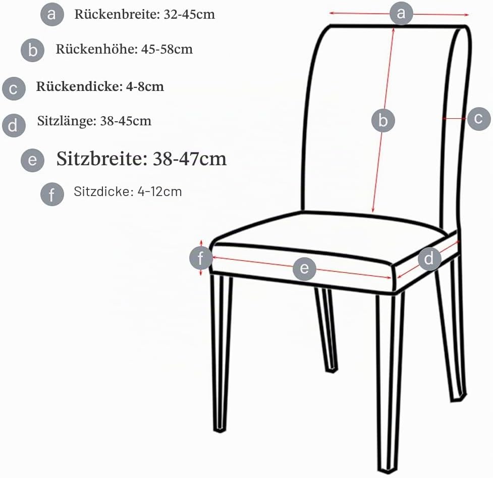 Leeyunbee Universal Stretch Stuhlhussen 6er Set, Abnehmbarer Waschbarer Jacquard Spandex Stuhlbezug,