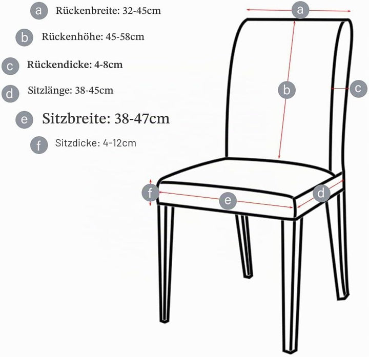 Leeyunbee Universal Stretch Stuhlhussen 6er Set, Abnehmbarer Waschbarer Jacquard Spandex Stuhlbezug,