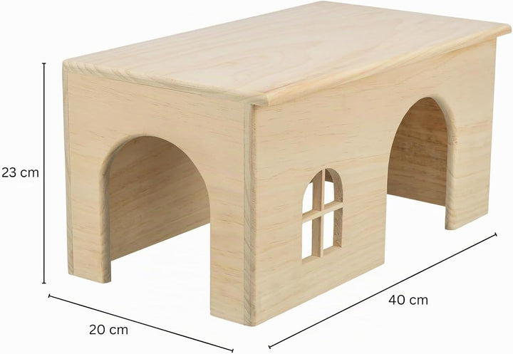 TRIXIE "HAUS, NAGELFREI, ZWERGKANINCHEN, HOLZ, 40 × 20 × 23 CM" für Meerschweinchen und Zwergkaninch