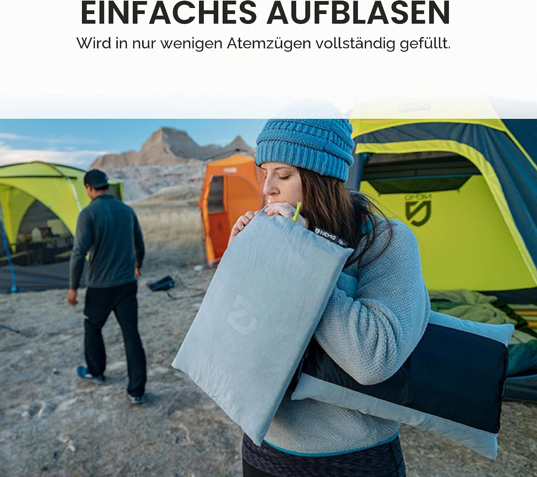 Nemo Fillo Elite Ultraleichtes Kissen, aufblasbares Rucksackkissen für Reisen, Rucksackreisen und Ca