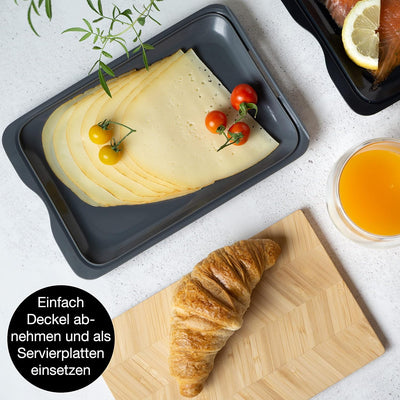 Moritz & Moritz Aufschnittdosen 8er Set Aufschnittbox stapelbar - Frischhaltedosen mit Deckel zur Au