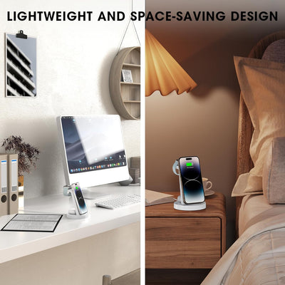 3 in 1 Ladestation Kabelloses Ladegerät - Schnelles Wireless Charger für iPhone 15 14 13 12 11 Pro S