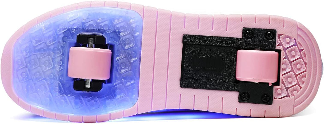 Junge Mädchen Schuhe Kinderschuhe mit Rollen LED Leuchtend Doppelrad schuheltraleicht Outdoor Schuhe