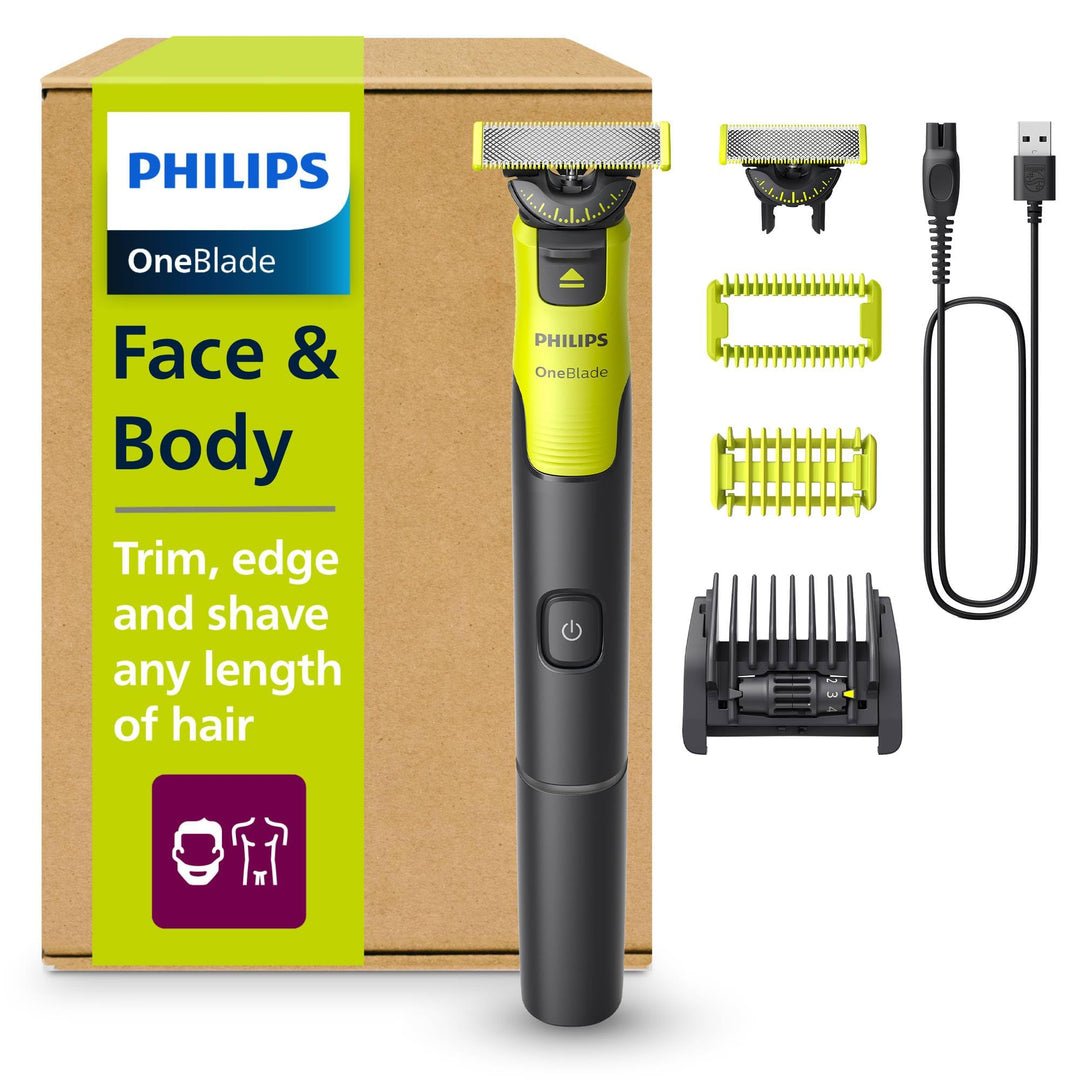 Philips OneBlade 360 Face & Body mit App-Anbindung - Elektrischer Bartschneider, Rasierer und Bodygr