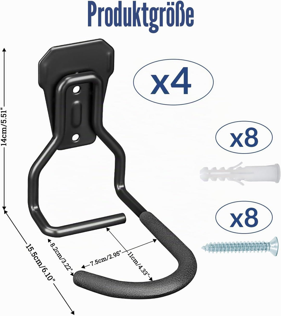 Euqvunn Fahrrad Wandhalterung – Fahrradhalterung Wand Tragkraft bis 35kg, Platzsparender Vertikaler