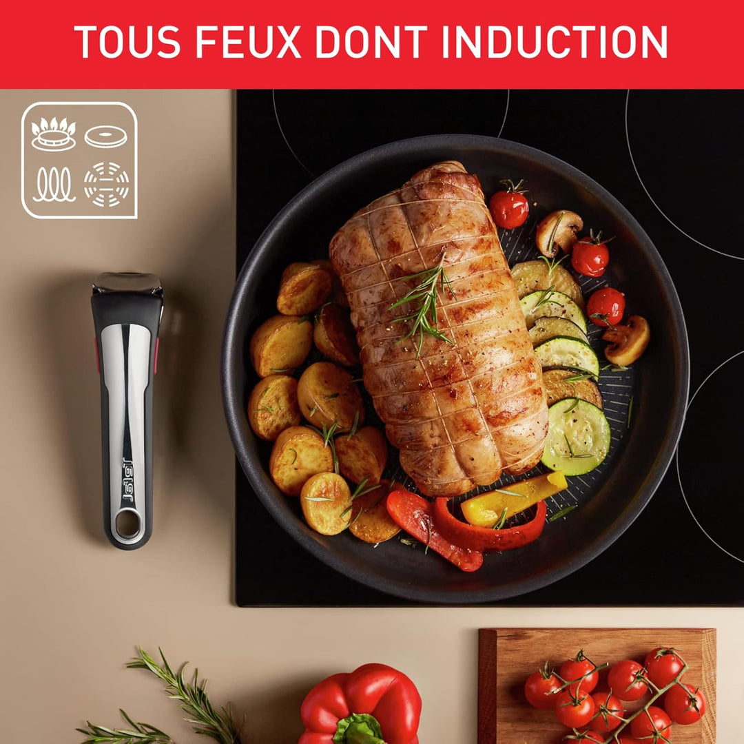 Tefal Ingenio Eco Resist Crêpe-Pfanne, 27 cm, stapelbar, Aluguss, Antihaftbeschichtung, Induktion L8