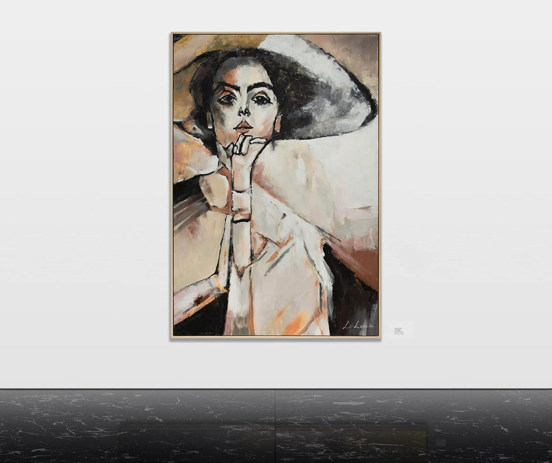 YS-Art XXL Abstrakt Acryl Gemälde auf Leinwand mit Rahmen Elisabeth handgemalte Wandbilder Wohnzimme