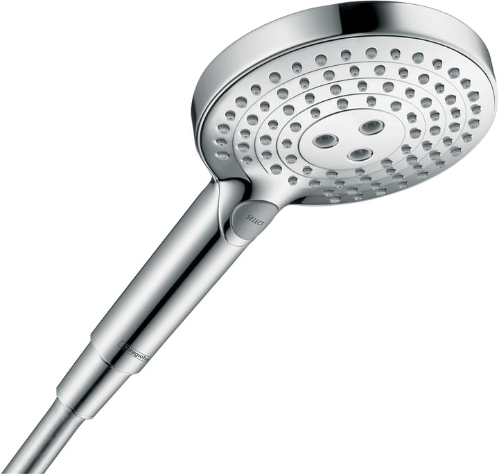 hansgrohe Raindance Select S - wassersparender Duschkopf 5,7 l/min (EcoSmart+), Handbrause mit 3 Str